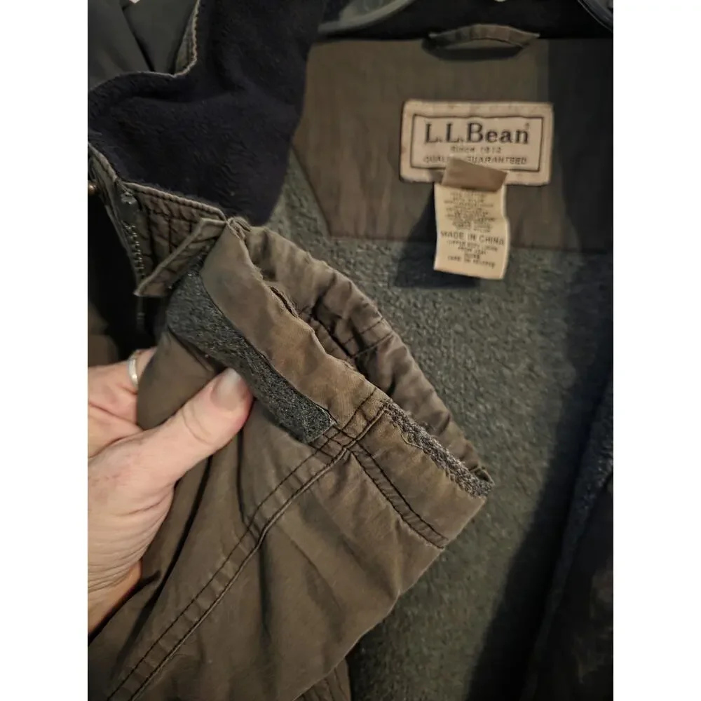Vintage LL Bean Parka Coat Cotton Insulated USA Mens XL Green Winter Ski Lodge